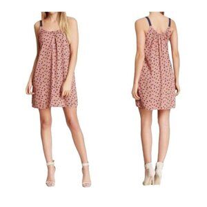 Collective Concepts Taupe Color Sleeveless Dress With Baby Bird Print Jr Large